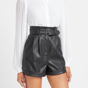 Express Super High waisted Vegan leather belted sh